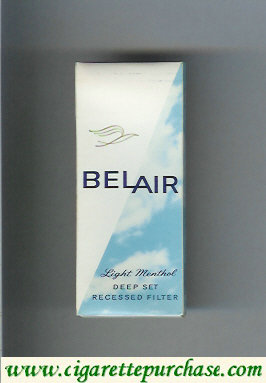 Belair Light Menthol cigarettes Deep Set Recessed Filter